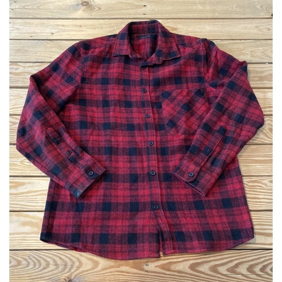 LCW Casual Flannel Button Up Shirt Size Small Men’s Red Black - Picture 1 of 8